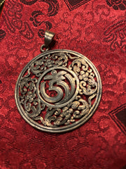 Silver Tibetan Mandala Om Pendant(TGSP 45)