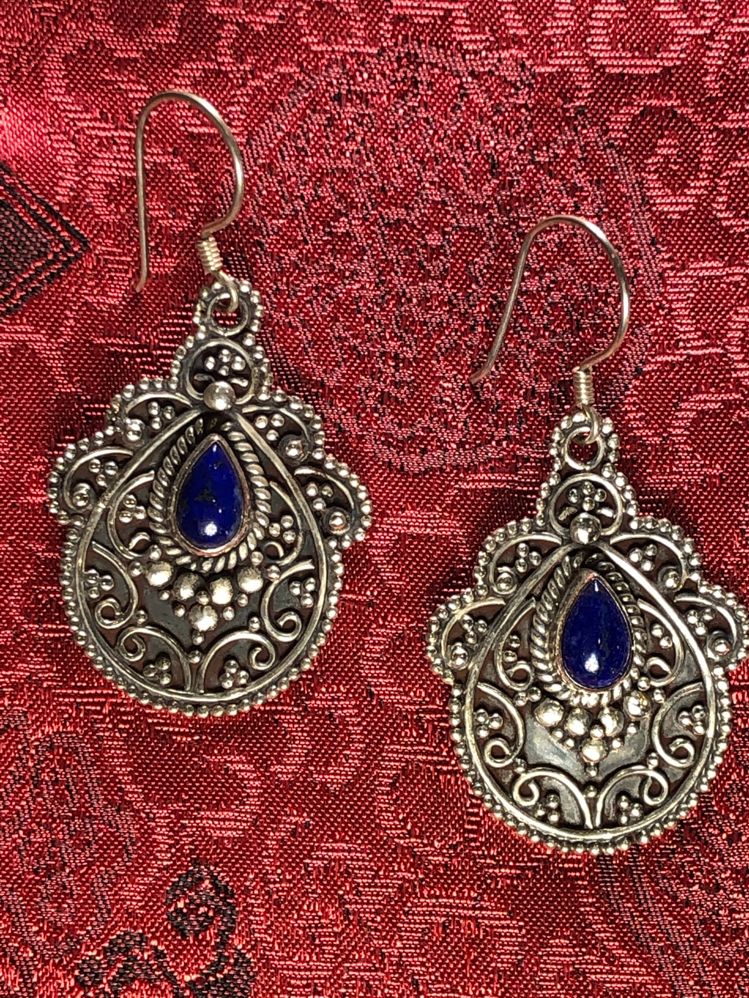 Silver Lapis Earrings(TGSE 24)