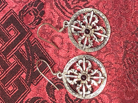 Double Vajra/Dorje Silver Earrings(TGSE 103)