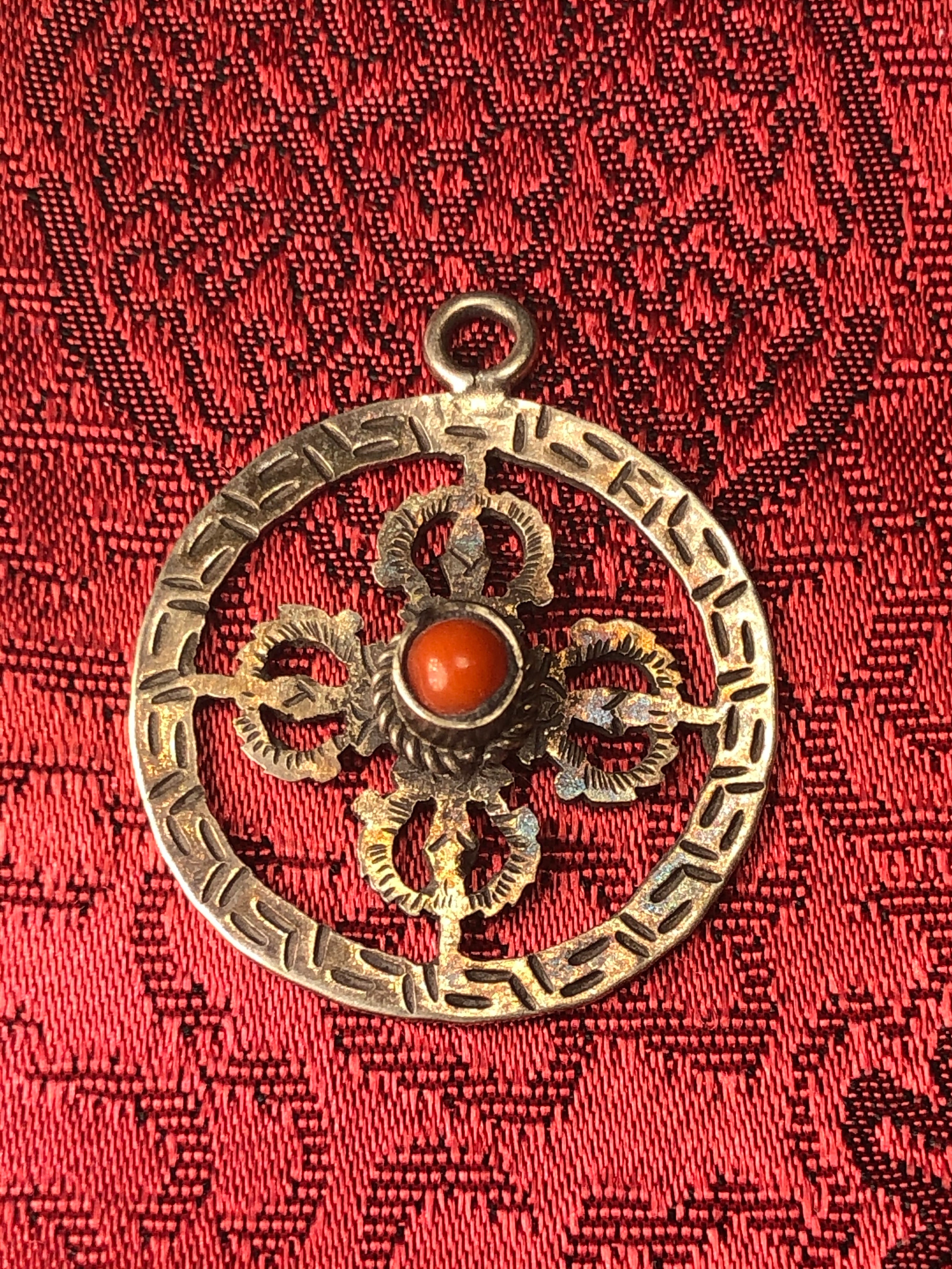 Silver Double Vajra/Dorje Pendant(TGSP 54)