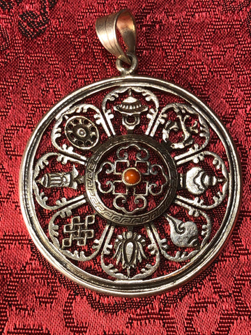 8 Auspicious Symbol Silver Pendant(TGSP 75)