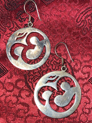 Silver Om Earrings(TGSE 14)