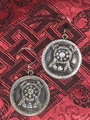 Dharma Wheel Silver Earrings(TGSE 107)