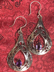 Silver Amethyst Earrings (TGSE 86)