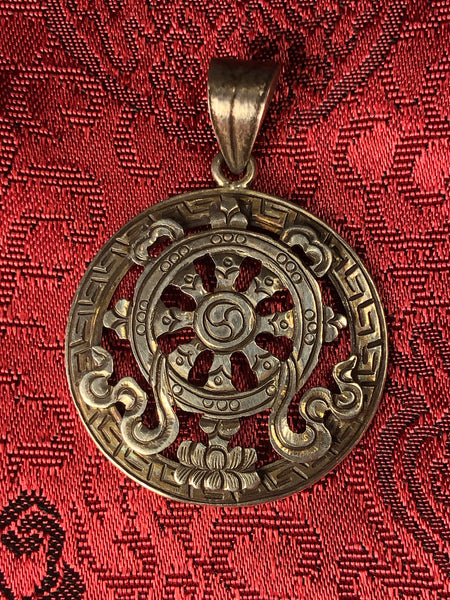 Dharma Wheel Silver Pendant(TGSP 62)