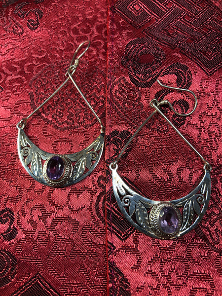 Silver Amethyst Earrings(TGSE 11)