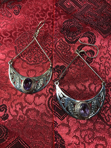 Silver Amethyst Earrings(TGSE 11)