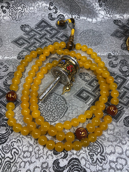 Yellow Zed Mala / Prayer Beads ( TGMA 39 )