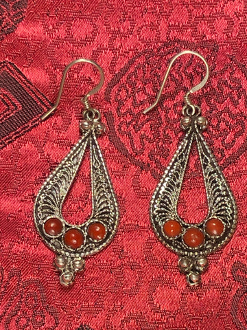 Silver coral Earrings(TGSE 76)