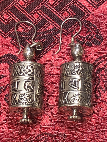 Prayer Wheel Silver Earrings(TGSE 104)