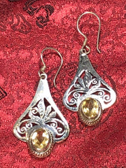 Silver Citrine Earrings(TGSE 47)