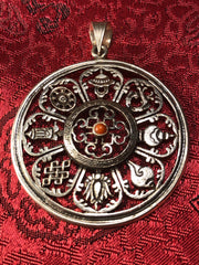8 Auspicious Symbol Silver Pendant(TGSP 75)