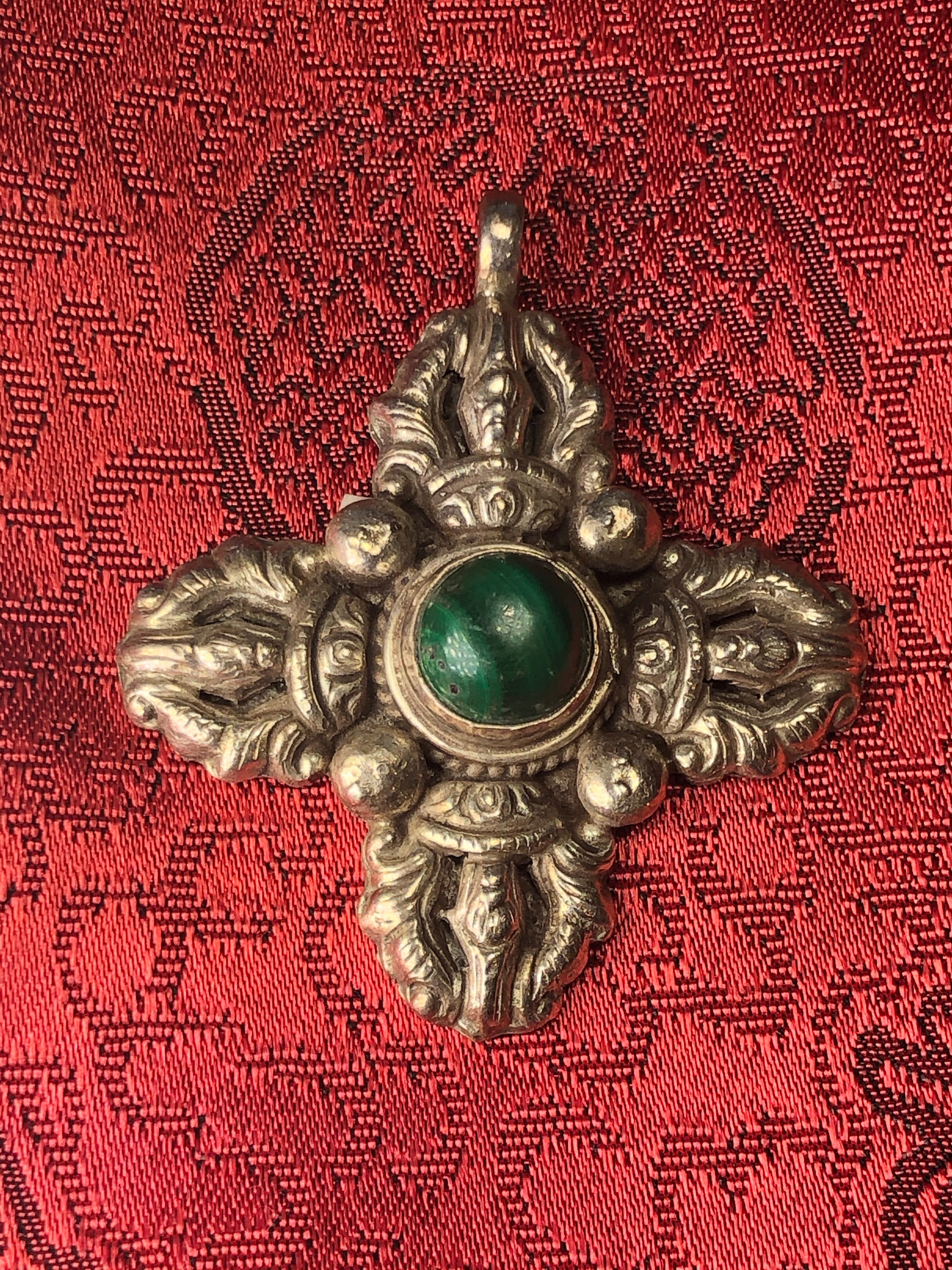 Silver Double Vajra/Dorje Pendant(TGSP 57)
