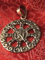 Dharma Wheel Om Silver Pendant(TGSP 63)