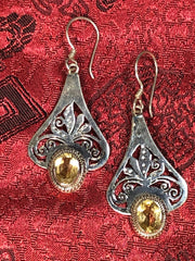 Silver Citrine Earrings(TGSE 47)