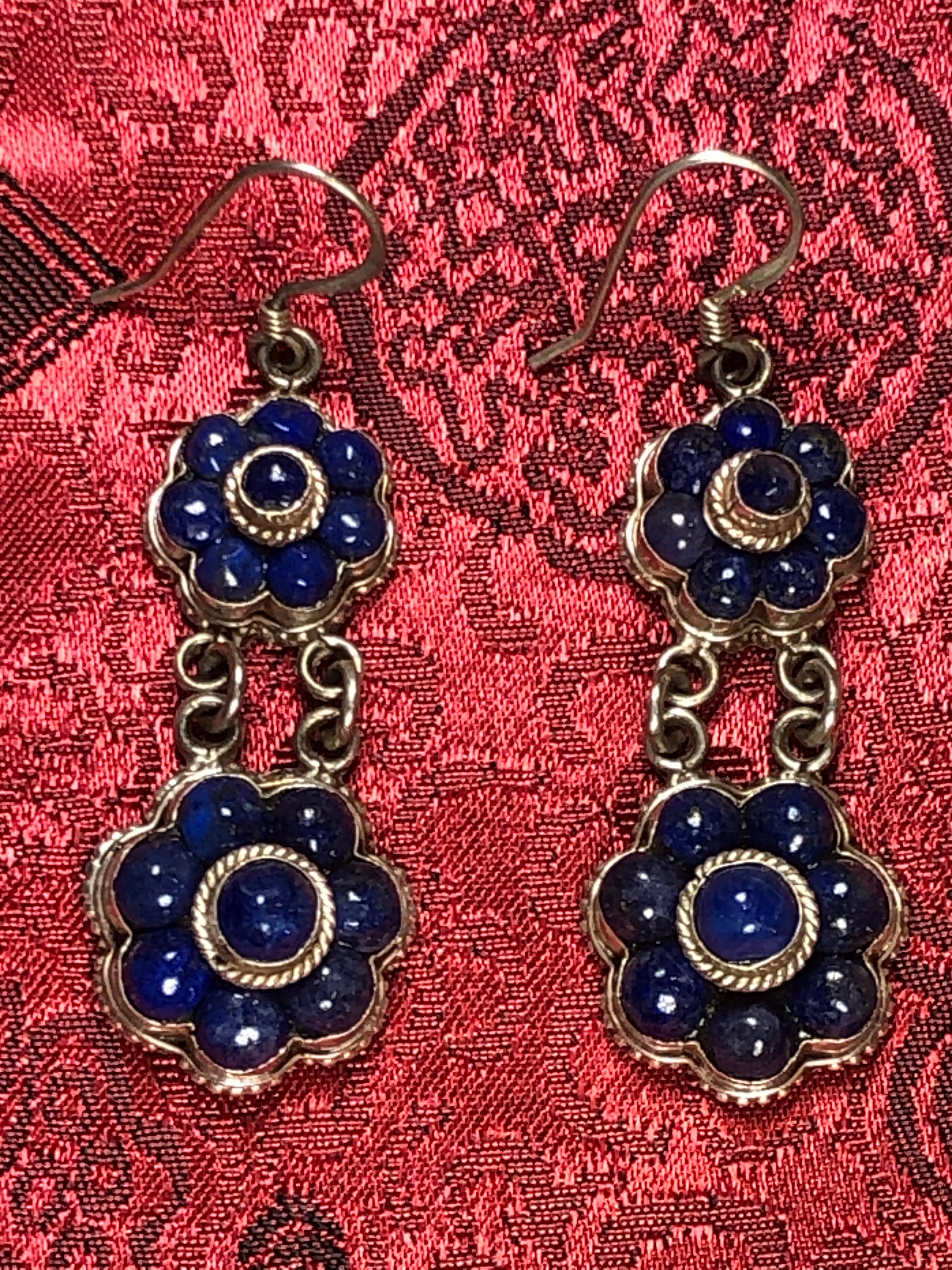 Lapis Silver Earrings(TGSE 74)