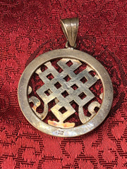 Tibetan Endless Knott Silver Pendant(TGSP 73)