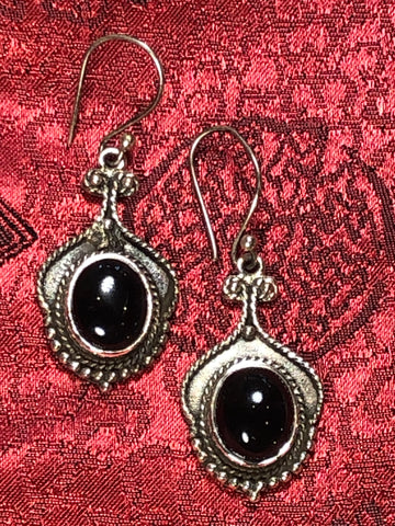 Onyx Silver Earrings(TGSE 63)