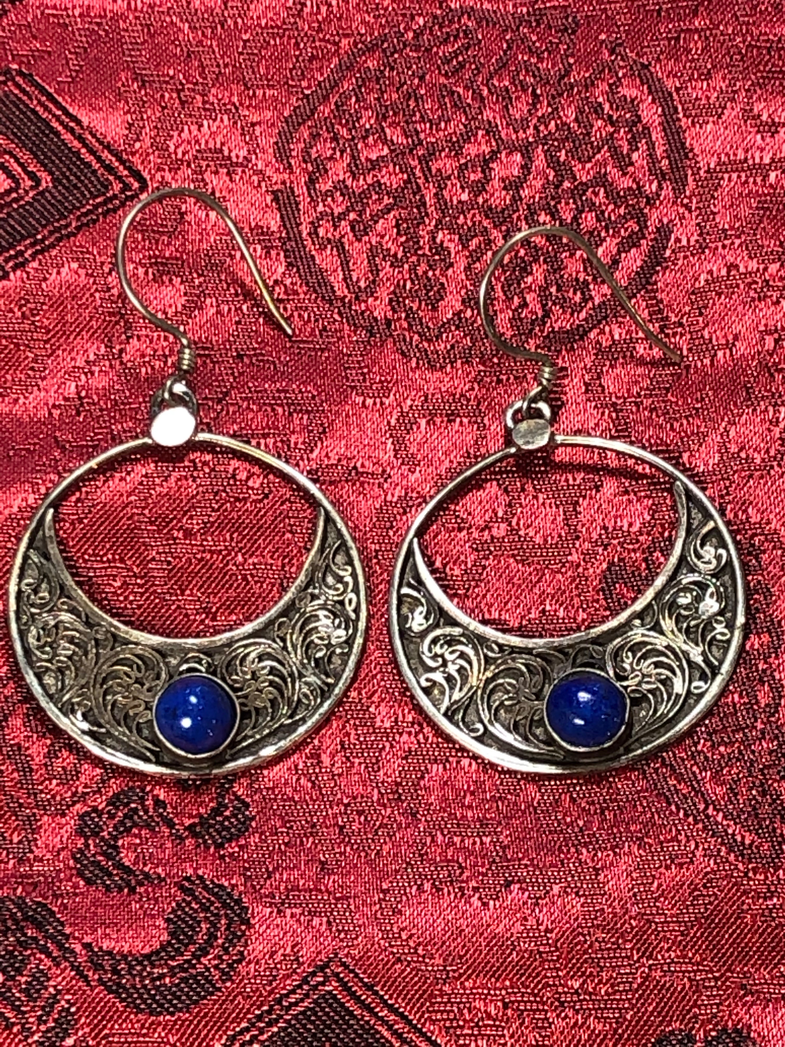 Lapis Silver Earrings(TGSE 60)