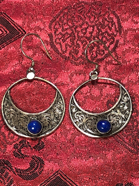 Lapis Silver Earrings(TGSE 60)