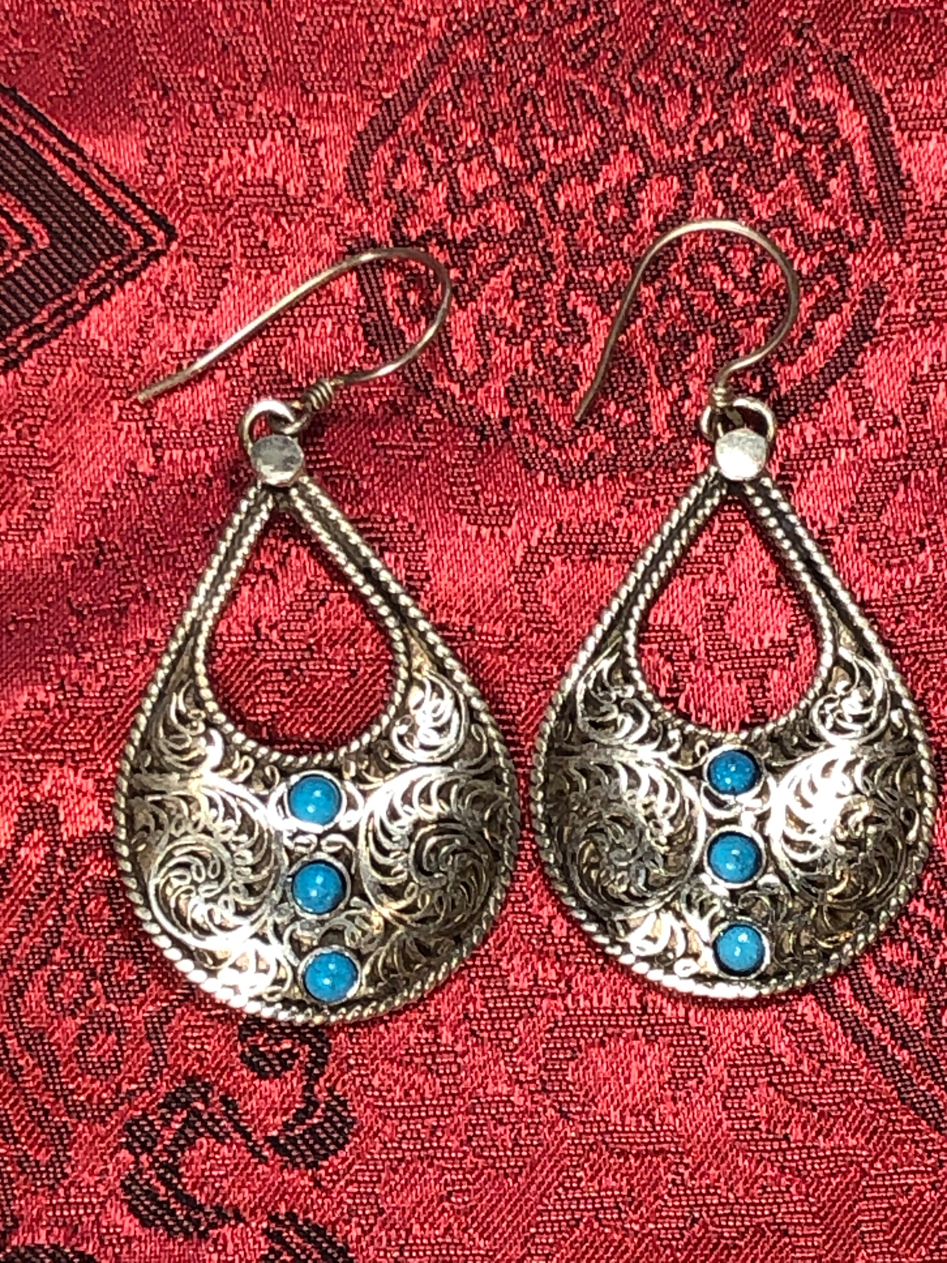Silver Turquoise Earrings(TGSE 56)