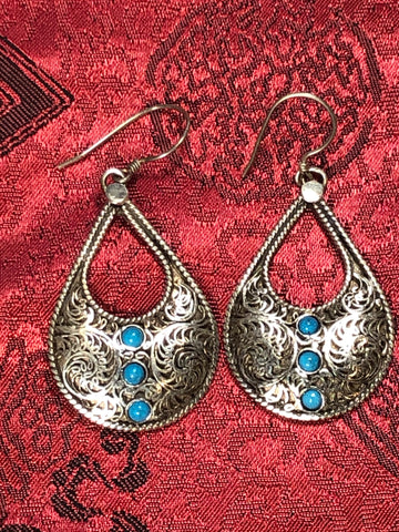 Silver Turquoise Earrings(TGSE 56)