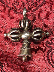 Silver 9 Prongs Bell and Vajra/Dorje Pendant(TGSP 46)