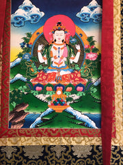 4 Armed Chenrezig (Avalokitesvara) Thangka (TGTH 66)