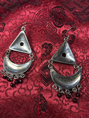 Silver Garnet Earrings(TGSE 16)