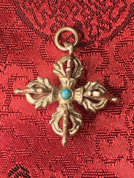 Silver Double Vajra/Dorje Pendant(TGSP 50)