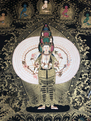 1000 Armed Chenrezig (Avalokitesvara) Thangka (TGTH 94)