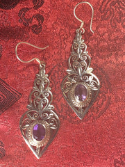Silver Amethyst Earrings(TGSE 29)