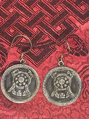 Dharma Wheel Silver Earrings(TGSE 107)