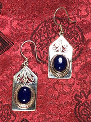 Silver Lapis Earrings(TGSE 49)