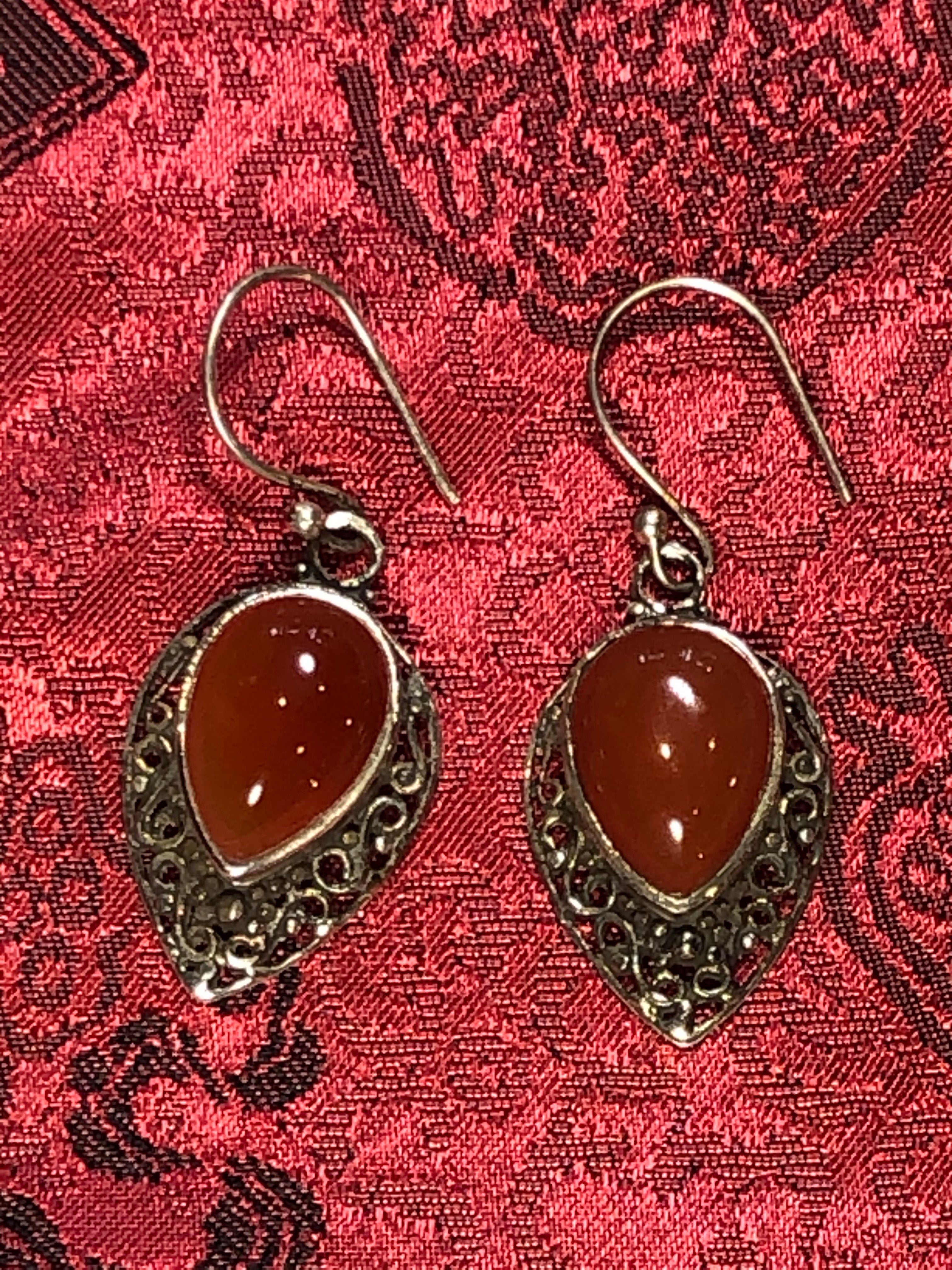 Silver Carnelian Earrings(TGSE 50)