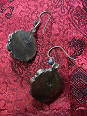 Silver Turquoise/Coral Earrings(TGSE 19)