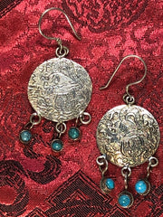 Dragon Turquoise Silver Earrings(TGSE 51)