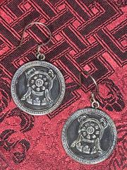Dharma Wheel Silver Earrings(TGSE 107)
