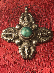 Silver Double Vajra/Dorje Pendant(TGSP 56)