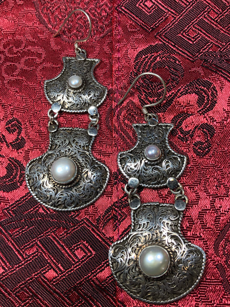 Silver Pearl Earrings(TGSE 12)